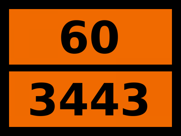 Табличка опасный груз "60-3443. Динитробензолы твердые"