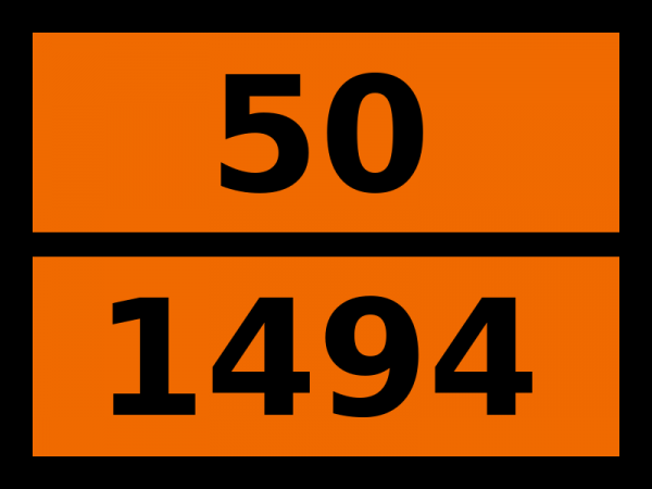 Табличка опасный груз "50-1494. Натрия бромат"