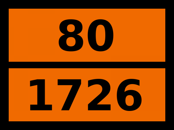 Табличка опасный груз "80-1726. Алюминия хлорид безводный"