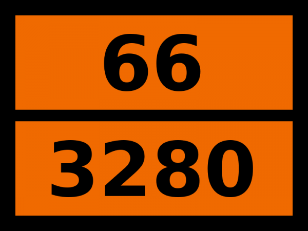 Табличка опасный груз "66-3280. Соединение мышьякорганическое жидкое, н.у.к."