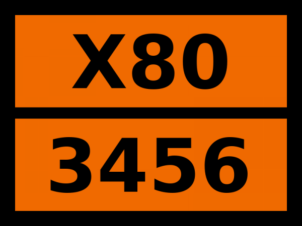 Табличка опасный груз "X80-3456. Кислота нитрозилсерная твердая"