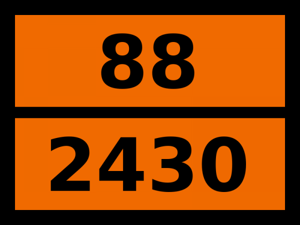 Табличка опасный груз "88-2430. Алкилфенолы твердые, н.у.к. (включая гомологи с2−с12)"