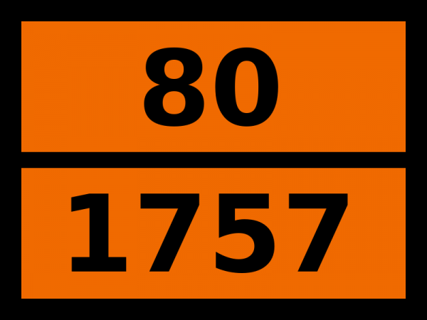 Табличка опасный груз "80-1757. Хрома фторида раствор"