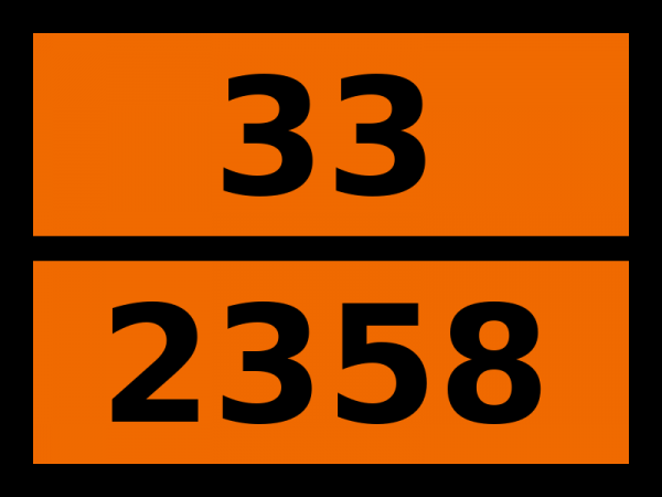 Табличка опасный груз "33-2358. Циклооктатетраен"