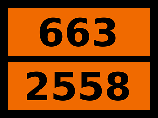 Табличка опасный груз "663-2558. Эпибромгидрин"