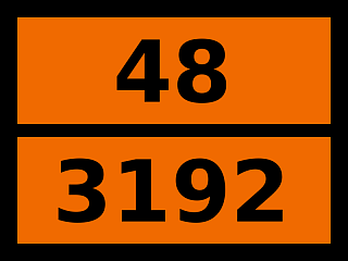 Табличка опасный груз "48-3192. Вещество твердое самонагревающееся"
