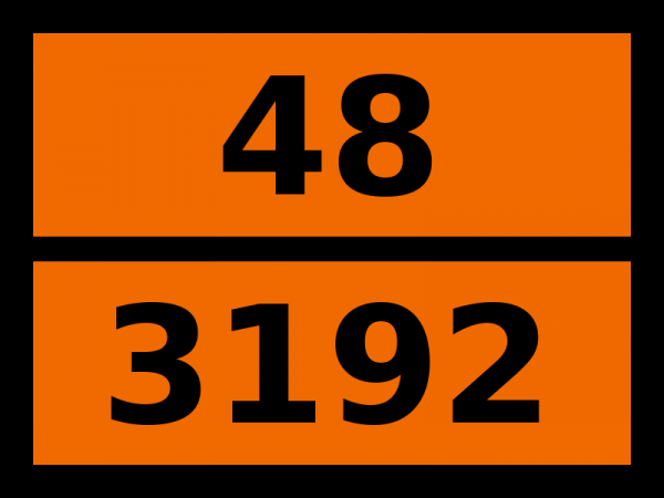 Табличка опасный груз "48-3192. Вещество твердое самонагревающееся"