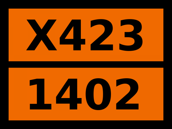 Табличка опасный груз "X423-1402. Кальция карбид"