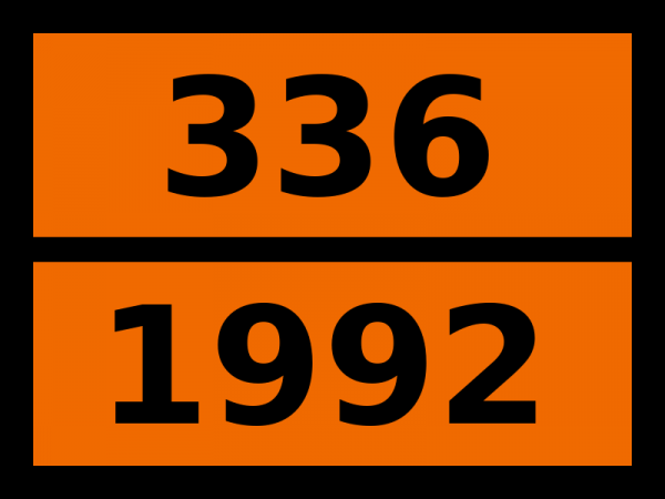 Табличка опасный груз "336-1992. Жидкость легковоспламеняющаяся токсичная, н.у.к."