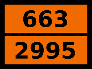 Табличка опасный груз "663-2995. Пестицид хлорорганический жидкий токсичный"