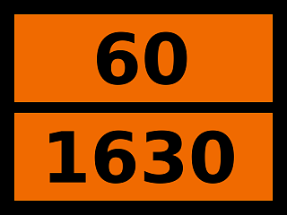 Табличка опасный груз "60-1630. Ртути (ii)-аммония хлорид"
