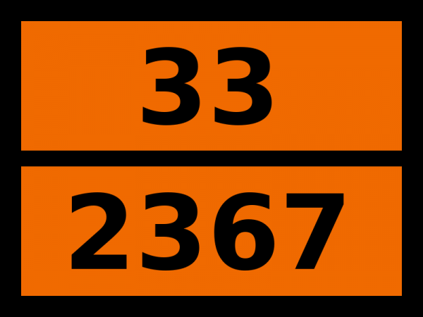 Табличка опасный груз "33-2367. Альфа-метилвалеральдегид"