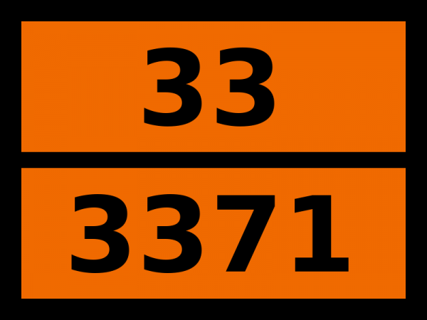 Табличка опасный груз "33-3371. 2-метилбутаналь"