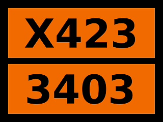 Табличка опасный груз "X423-3403. Калия металлические сплавы твердые"