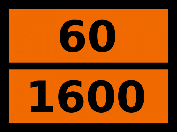 Табличка опасный груз "60-1600. Динитротолуолы расплавленные"