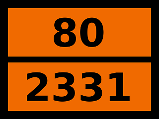 Табличка опасный груз "80-2331. Цинка хлорид безводный"