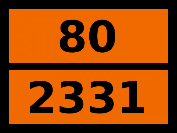 Табличка опасный груз "80-2331. Цинка хлорид безводный"