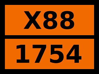 Табличка опасный груз "X88-1754. Кислота хлорсульфоновая (с серным ангидридом или без него)"