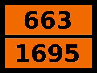 Табличка опасный груз "663-1695. Хлорацетон стабилизированный"