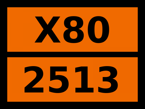 Табличка опасный груз "X80-2513. Бромацетилбромид"