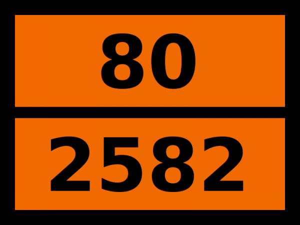 Табличка опасный груз "80-2582. Железа (iii) хлорида раствор"