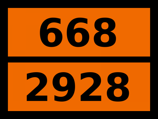 Табличка опасный груз "668-2928. Вещество твердое токсичное"