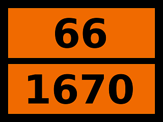 Табличка опасный груз "66-1670. Перхлорметилмеркаптан"