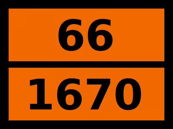 Табличка опасный груз "66-1670. Перхлорметилмеркаптан"