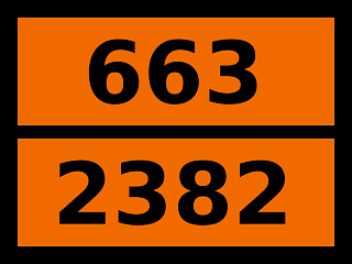 Табличка опасный груз "663-2382. Диметилгидразин симметричный"