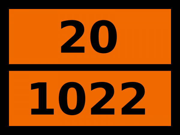 Табличка опасный груз "20-1022. Хлортрифторметан (газ рефрижераторный r 13)"