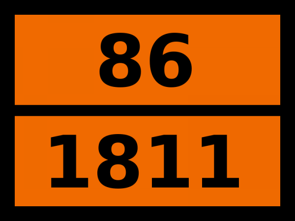 Табличка опасный груз "86-1811. Калия гидродифторид твердый"