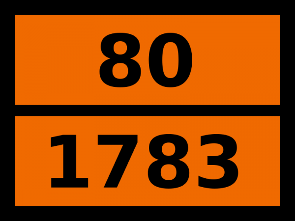 Табличка опасный груз "80-1783. Гексаметилендиамина раствор"