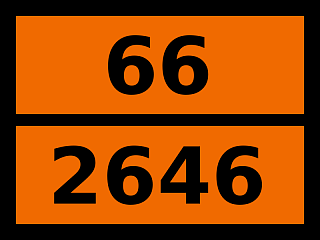 Табличка опасный груз "66-2646. Гексахлорциклопентадиен"