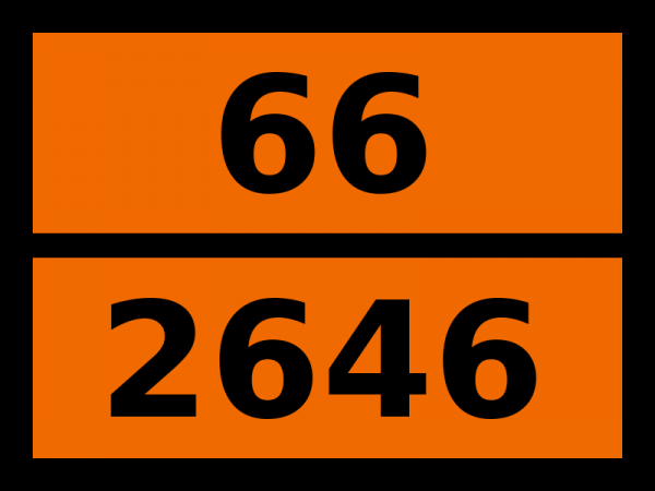 Табличка опасный груз "66-2646. Гексахлорциклопентадиен"