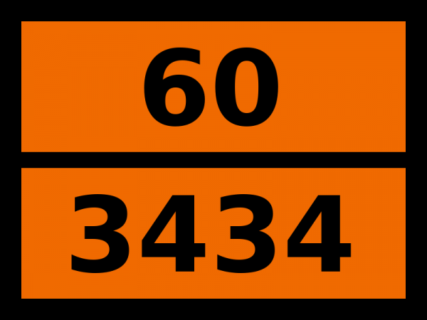 Табличка опасный груз "60-3434. Нитрокрезолы жидкие"