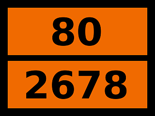 Табличка опасный груз "80-2678. Рубидия гидроксид"