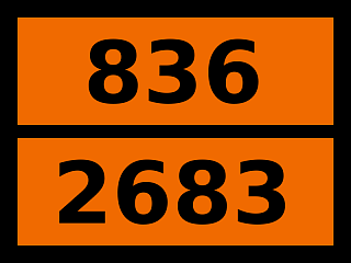 Табличка опасный груз "836-2683. Аммония сульфида раствор"