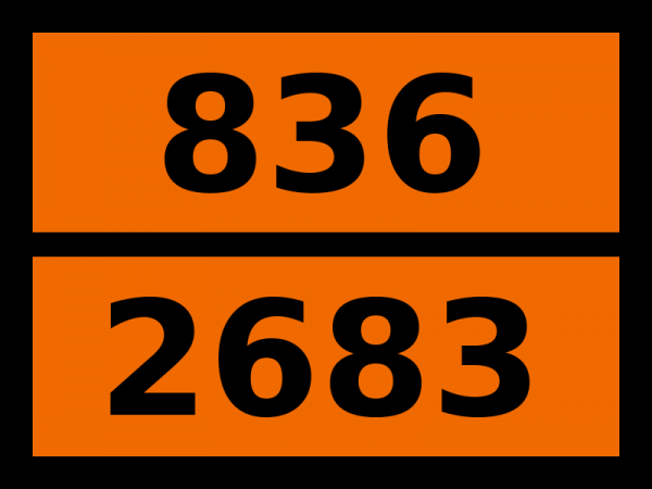 Табличка опасный груз "836-2683. Аммония сульфида раствор"