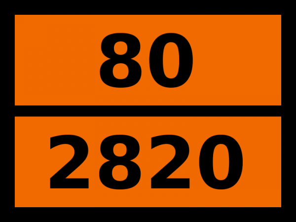 Табличка опасный груз "80-2820. Кислота масляная"