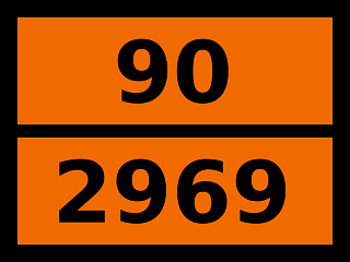 Табличка опасный груз "90-2969. Бобы касторовые"