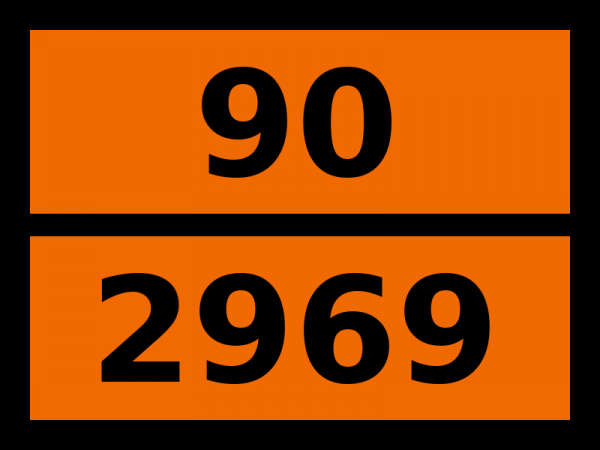 Табличка опасный груз "90-2969. Бобы касторовые"
