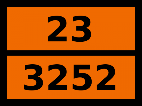 Табличка опасный груз "23-3252. Дифторметан (газ рефрижераторный r 32)"