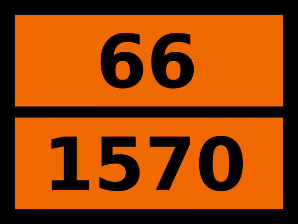 Табличка опасный груз "66-1570. Бруцин"