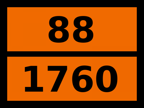 Табличка опасный груз "88-1760. Жидкость коррозионная, н.у.к."