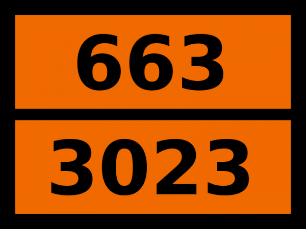 Табличка опасный груз "663-3023. 2-метил-2-гептантиол"
