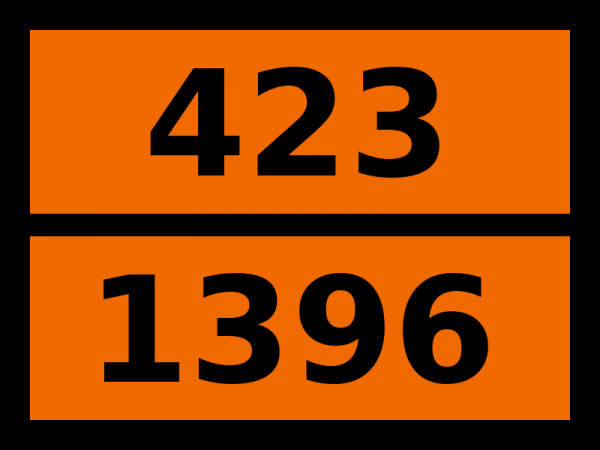 Табличка опасный груз "423-1396. Алюминий — порошок непокрытый"