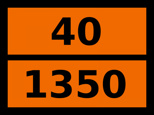 Табличка опасный груз "40-1350. Сера"