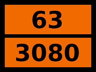 Табличка опасный груз "63-3080. Изоцианаты токсичные легковоспламеняющиеся"