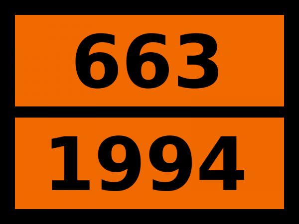 Табличка опасный груз "663-1994. Железа пентакарбонил"