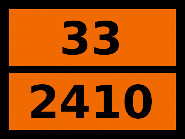 Табличка опасный груз "33-2410. 1,2,3,6-тетрагидропиридин"